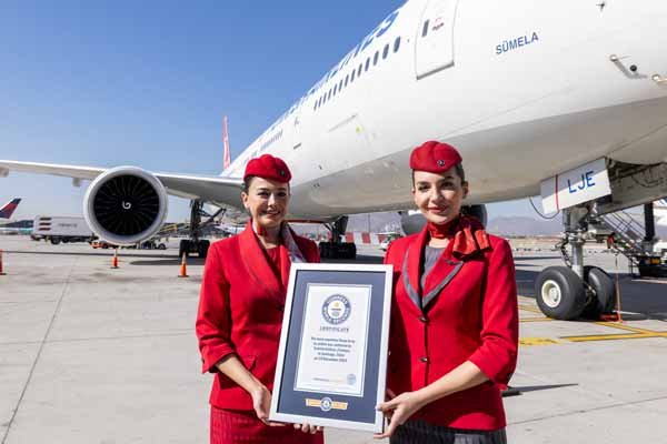 Turkish Airlines establece récord Guinness por la “Mayor cantidad de países volados por una aerolínea”